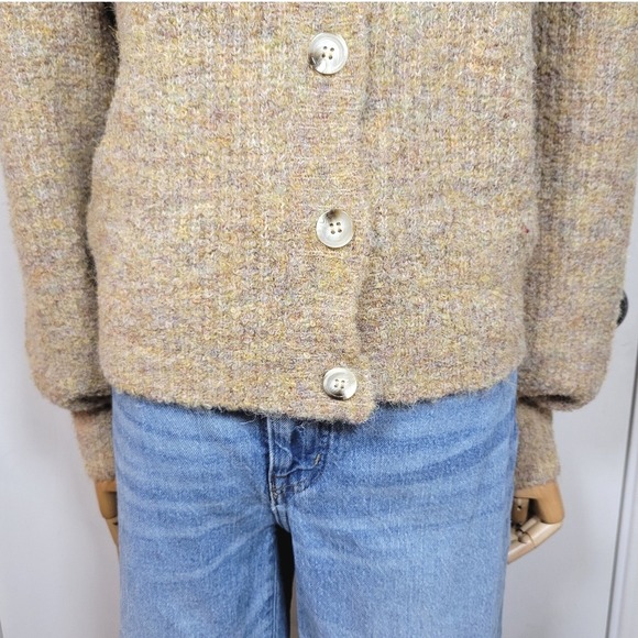 Lush Button Front Cardigan Sweater Eyelet Lace Collar Cottagecore, Whimsical, M - Picture 8 of 9